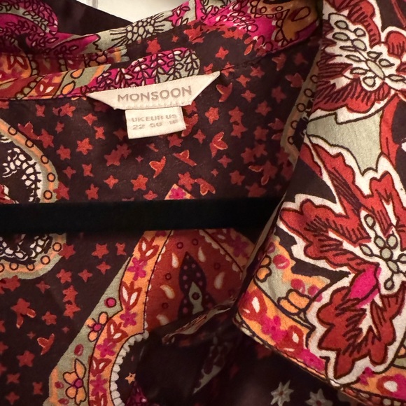 Brown and paisley print blouse by Monsoon in the UK size 18 - Picture 3 of 6